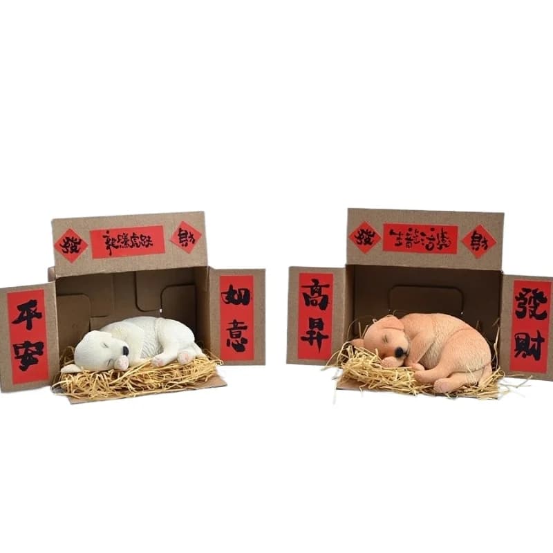 Sleeping Labrador model, puppies, puppies, animals, surrounding tide play gifts, healing tabletop figures