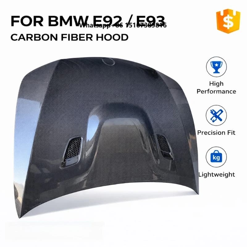 Carbon Fiber Hood with Vent for  E92 / E93 3 Series (2007-2013) | M3 Style Front Bonnet Replacement | OEM-Style Fit