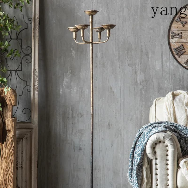 CX retro floor candlestick living room creative old wrought iron decorative candlestick ornament