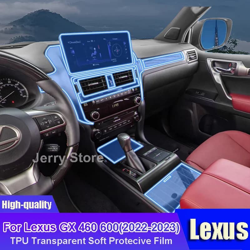 For Lexus GX 460 600(2022-2023) Car Interior Center Console Transparent TPU Repair Film Protective Anti-scratch Sticker
