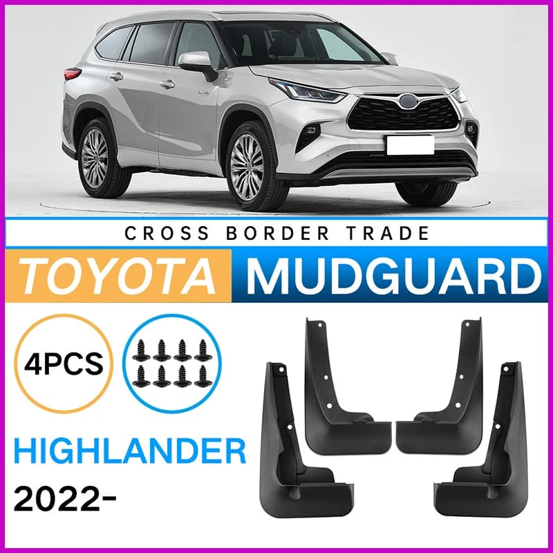 Mudflaps Fender for Toyota Highlander Kluger 2022-2024,Mud Flaps, Splash Guards, Front and Rear Wheels Fender,Car Accessories
