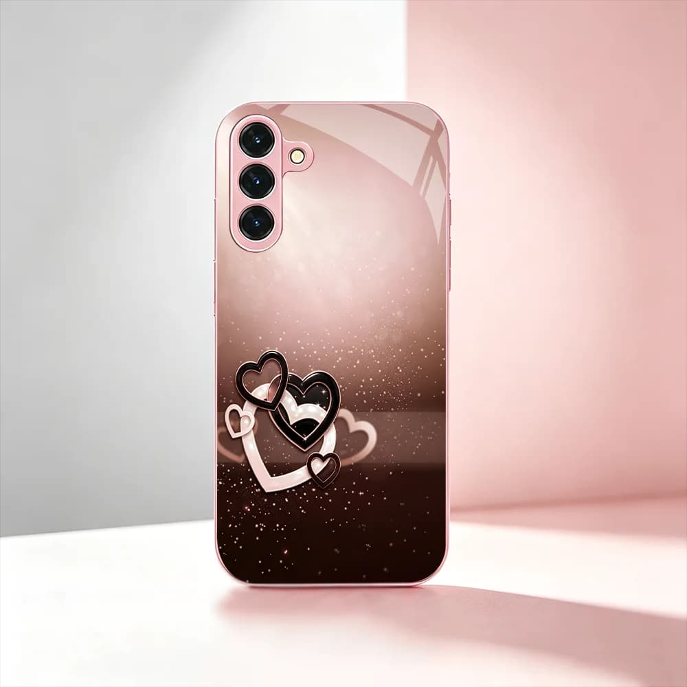 Women Sweet Romantic Heart s26 ultra case s25 ultra case Glass phone case for Samsung Galaxy S26 25 24 23 22 21 FE Ultra Plus