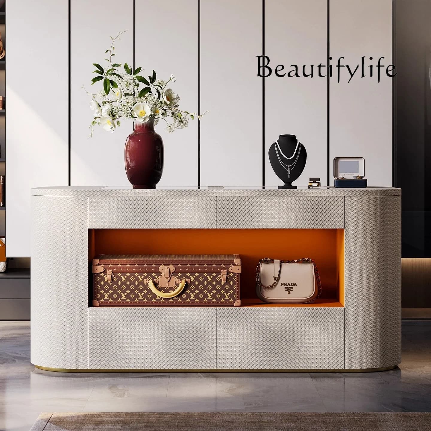 BX Light Luxury Floor-to-ceiling Jewelry Cabinet Luxury House Italian High-end Custom Storage Bedroom Nakajima Tai Fashion