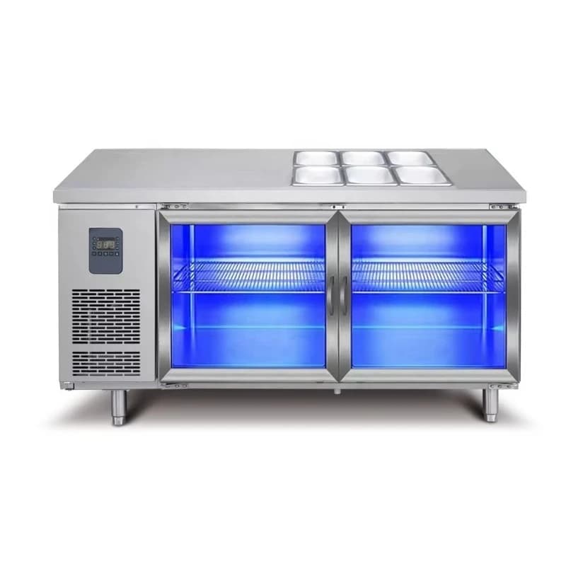 Commercial refrigerator Bar refrigerator Dining table Freezer Glass door Restaurant counter Refrigerator