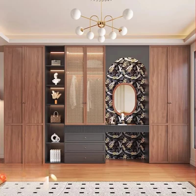 Rattan Bedroom Clothes Wardrobe Tall Cabinets Luxury Newstyle Clothes Open Closet Organizer Storage Girls Armario Furniture Home