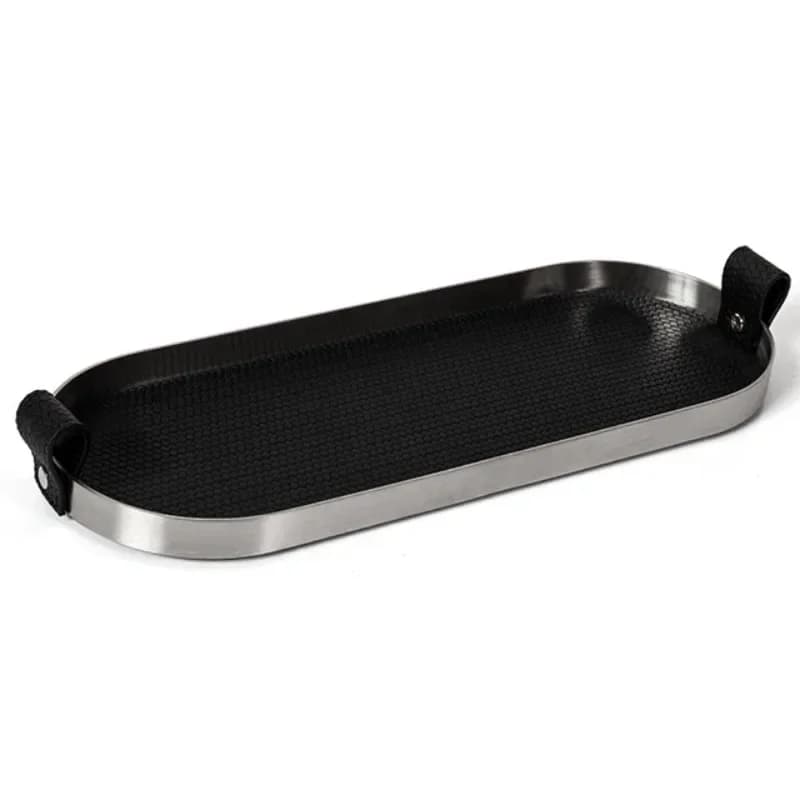 Modern light luxury high-end stainless steel tray fruit tray high-end leather jewelry jewelry display tray snacks