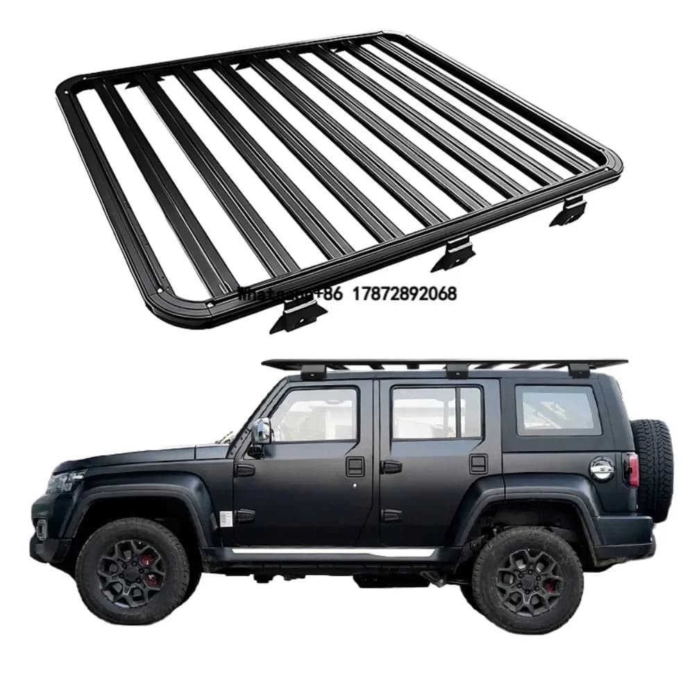 Star St40-J109A Aluminum Alloy+ABS 4x4 Luggage Bar Rooftop Mounting Car Roof Rack 100kg Capacity for Beijing BJ40 2016-2023