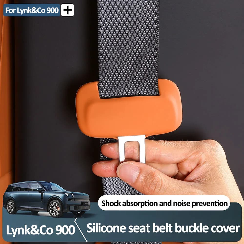 For Lynk&Co 900 2025 Seat Belt Buckle Silicone Protective Cover Interior Modification Accessories Shock Absorption Protection