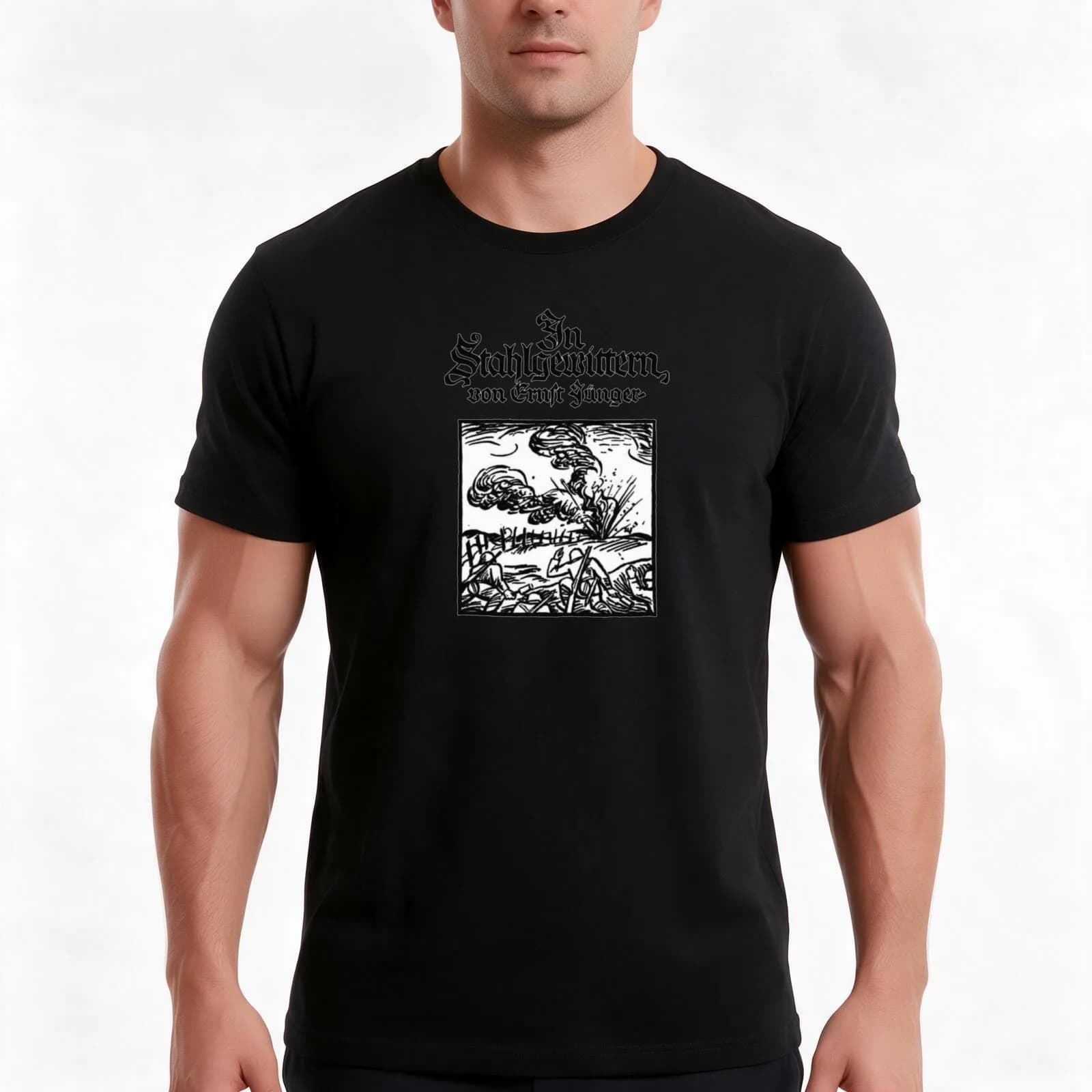 In Stahlgewittern Storm Of Steel Ernst Junger Germany T-Shirt, Summer Casual Cotton Tee, Oversized Streetwear Tops, 100% Cotton