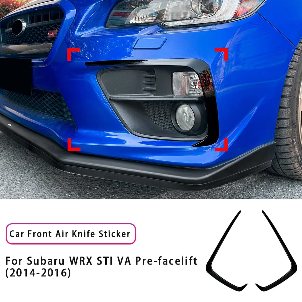 For Subaru WRX STI VA Pre-facelift 2014-2016 Front Wind Knife Spoiler Car Side Splitter Air Vent Grille Body Kit Car Accessory