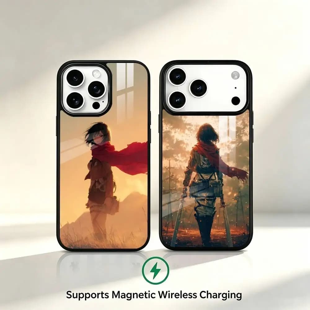 Mikasa Ackerman Attack on Titan Phone Case For iPhone17,16,15,14,13,12,11 Plus,Pro Compatible with magnetic wireless charging