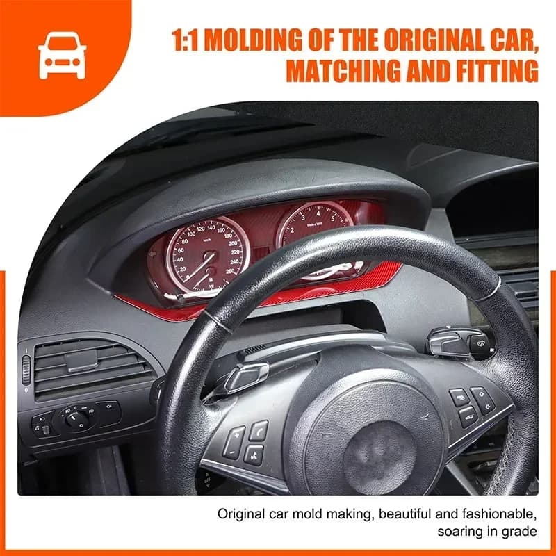 Soft Carbon Fibre Car Dash Board Trim Sticker For BMW 6 Series M6 E63 E64 2004-2010 Interior Car Accessories