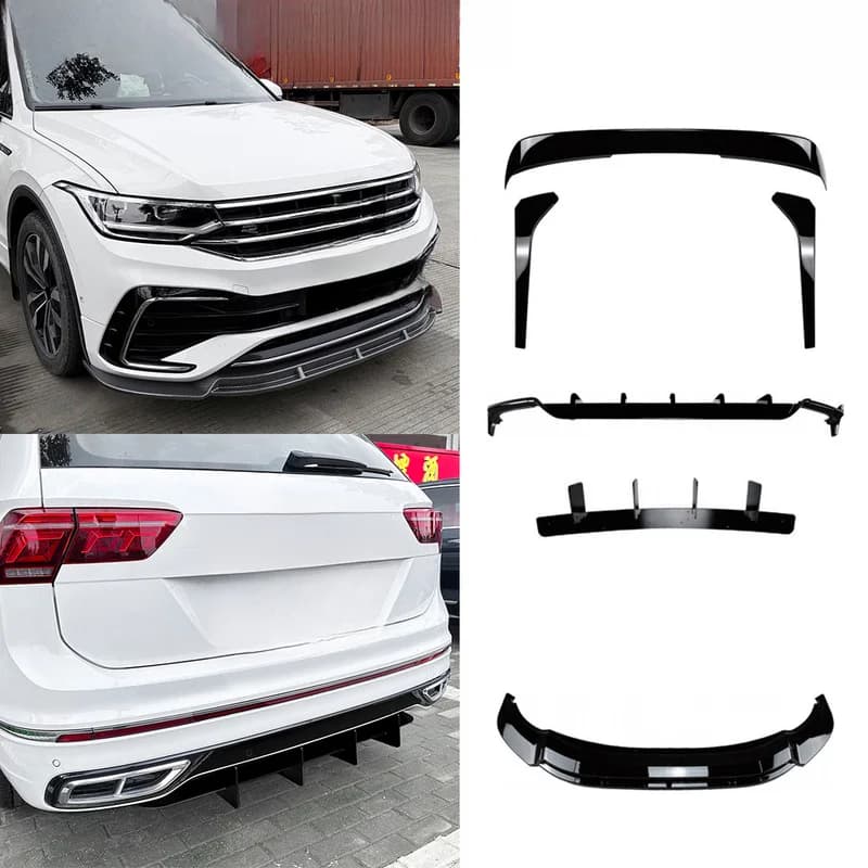High Quality AMP-Z Body Kit Front Rear Bumper Lip Side Skirts Rear Diffuser For VW Tiguan MK2 ABS Material