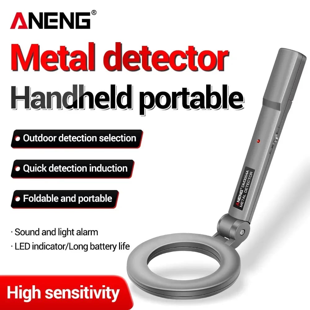 ANENG DM3004A Foldable Handheld Metal Detector High Sensitivity Portable Metal Scanner LED Indicator Buzzer Alarm Finder