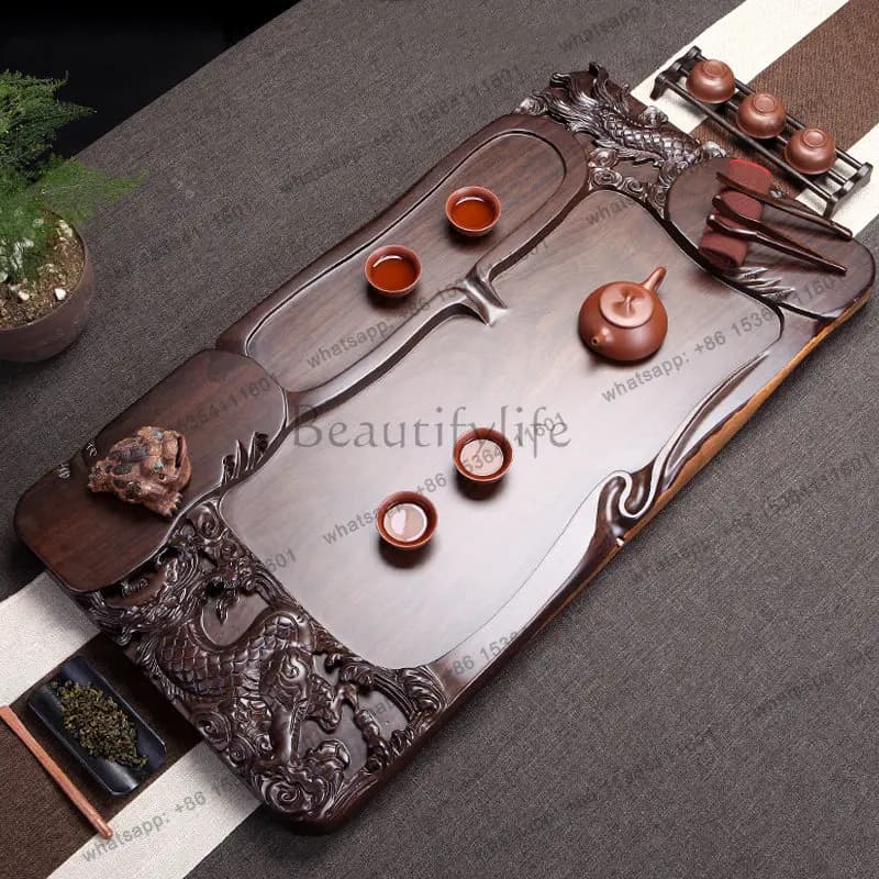 Best Sellers Chinese Serving Tea Tray Wooden Decorative Accessories Table Ceremony Valet Tea Tray Rectangle Hospitality Plateau