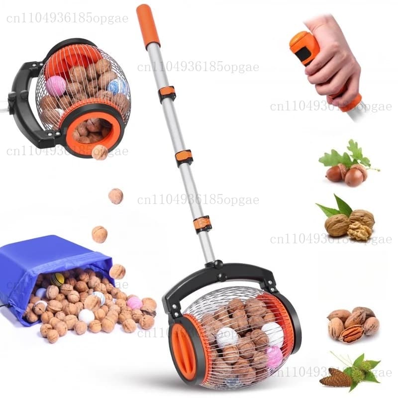 Nut Collector Walnut Chestnut Tool Multifunctional Picker, Rolling Fruit Picker