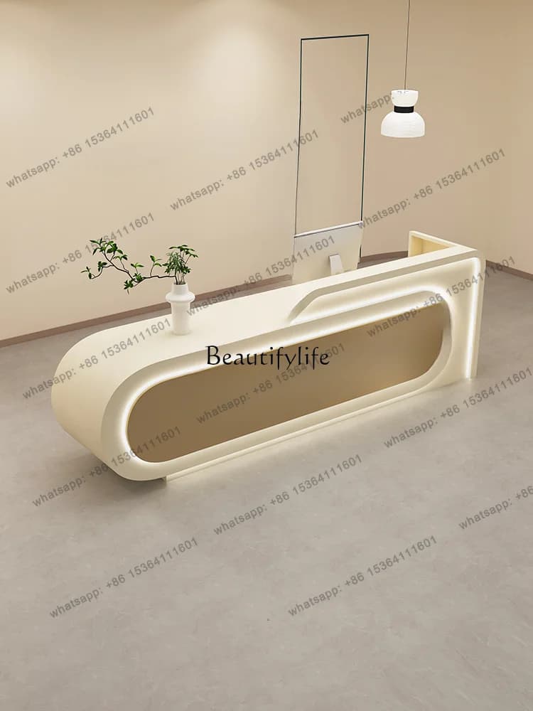 X4 Simple Modern Beauty Salon Cashier Training Institution Medical Beauty Clinic Paint Front Desk