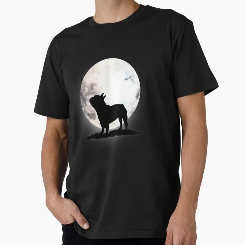 french bulldog on the moon T-shirt for Dog Dad Unisex 100% Cotton Short Sleeve Tee Pet owner Surprise Gift Streetwear Tops