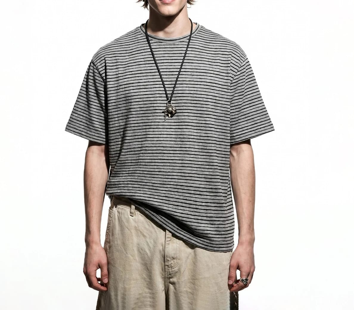 Retro Old Money Wind Striped T-shirt 2026 Summer New Trend Lazy Wind Loose Versatile Short Sleeves