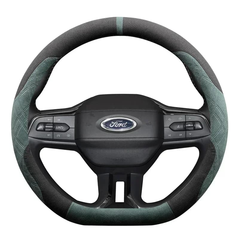 Steering Wheel Cover for Ford Escort Territory Fiesta Mondeo Focus Car Decorative Accessories Suede Non-slip Sweatproof 38cm