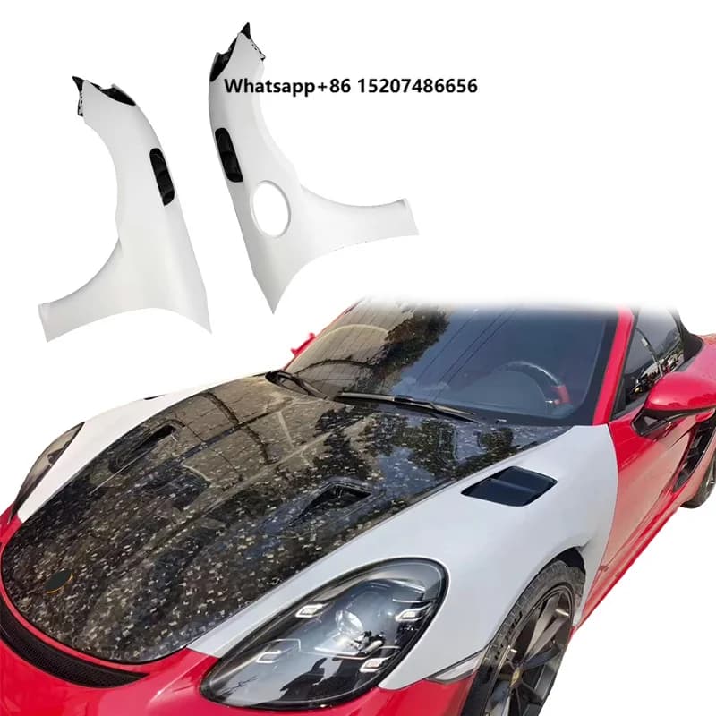 Customized Half Dry Carbon Fiber Front Side Vented Fender for  718  GT4 RS 982  2016-2023 Carbon Fender Upgrade