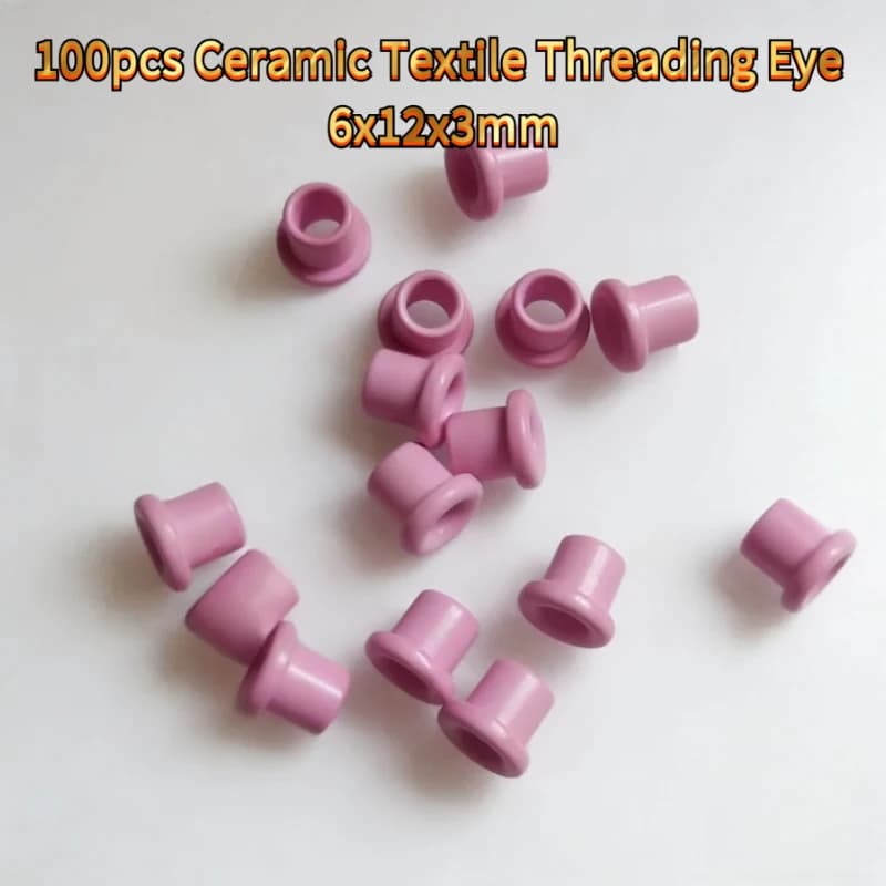 100pcs Ceramic Textile Threading Eye 6x12x3mm Industrial Porcelain Guide Sewing Machines