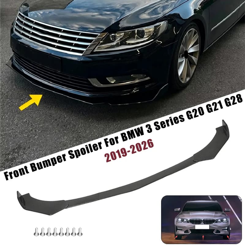 Sport Front Bumper Splitter Spoiler Lip For BMW 3 Series G20 G21 G28 2019-2026 5Pcs Adjustable Sectional Car Tuning Body Kit