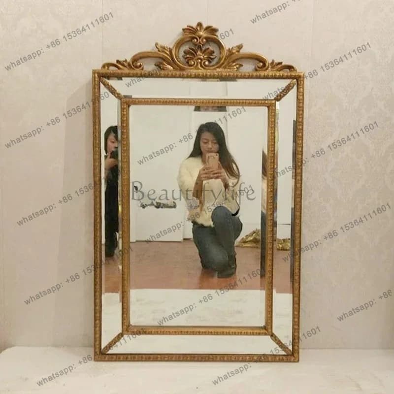 FG26Art carved decorative mirror living room dining room wall mirror bathroom corridor, sofa background wall mirror