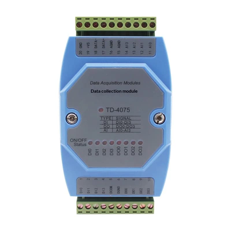 TD-4075 4-channel Analog-digital Hybrid Module RS485 MODBUS RTU DIN Rail 0-10V 4-20mA for Industrial Automation