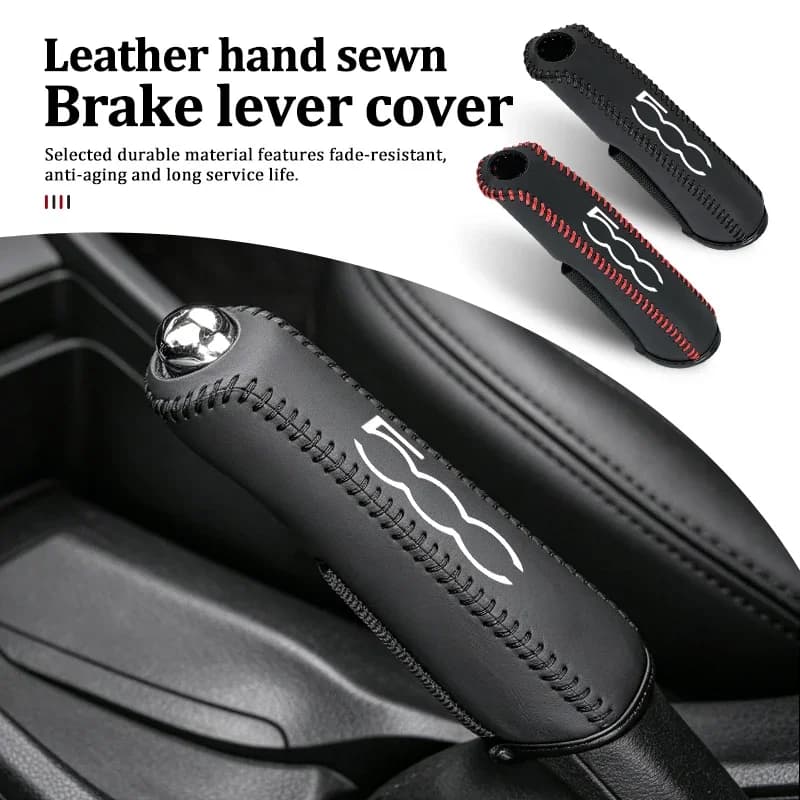 Anti-Slip Wear Resistant Handbrake Grip Sleeve, Car Hand Brake Cover For Fiat Abarth 500 Tipo Palio Bravo Punto, Auto Interior A
