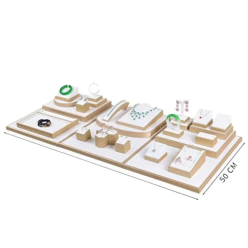 Jewelry display prop set, a complete set of rings, necklaces and bracelets.