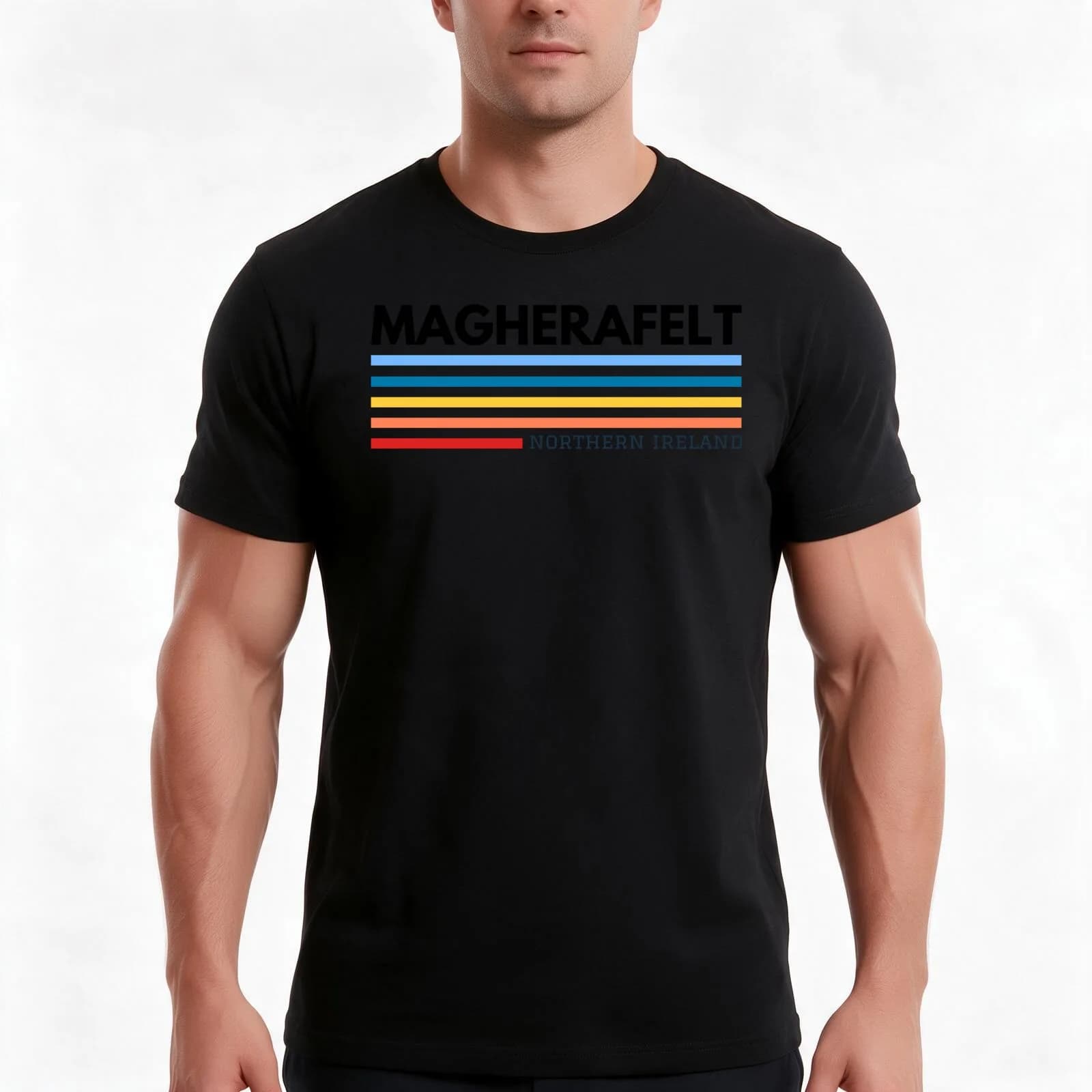 Magherafelt City Northern Ireland T-Shirt, Summer Casual Cotton Tee, Oversized Streetwear Tops, Vintage Graphic Print