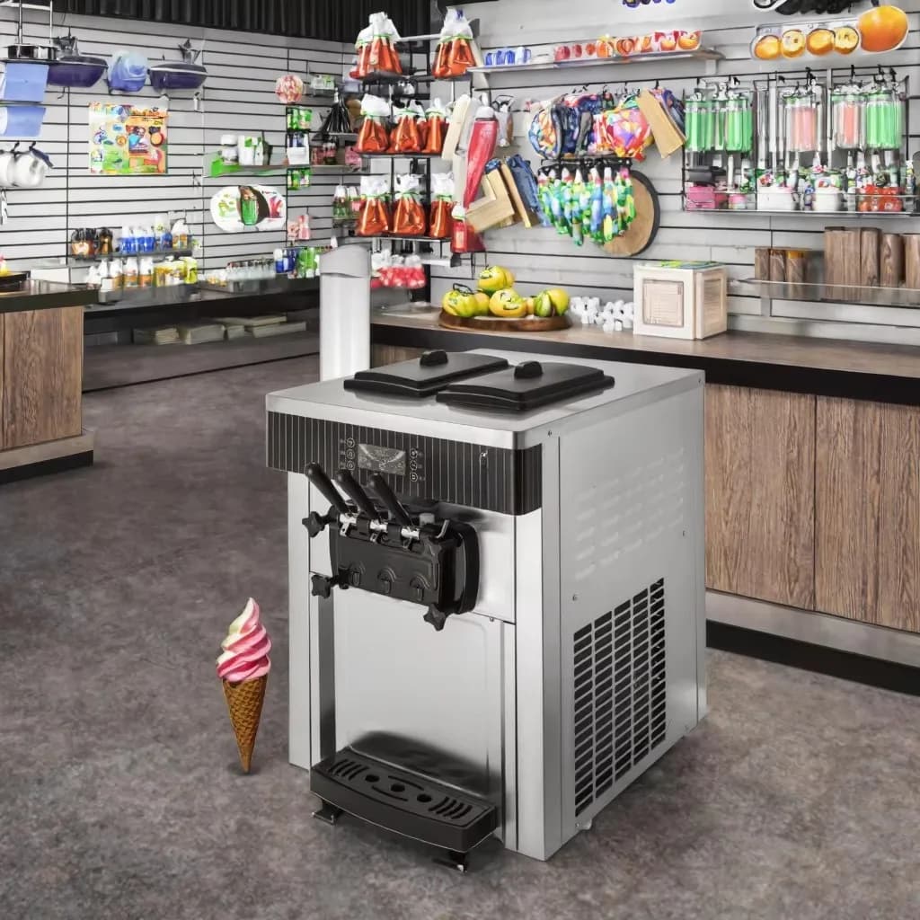 High Quality Commercial Milk Soft Serve Ice Cream Machine with LCD Display 3 Flavors for Frozen Yogurt