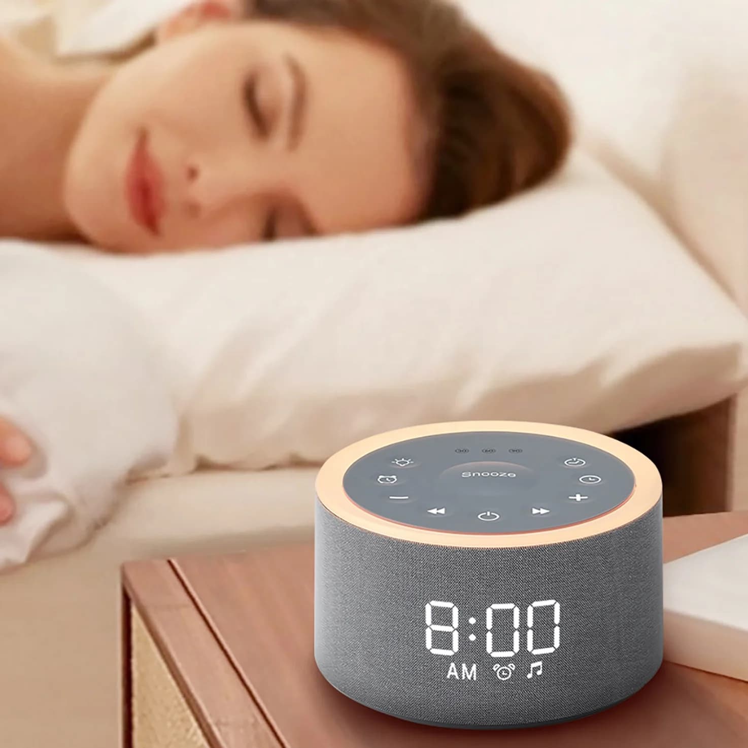 HiFiD Nature Wake up Sound Alarm Clock White Noise Sound Machine Snooze Function White Noise Machine for Adults