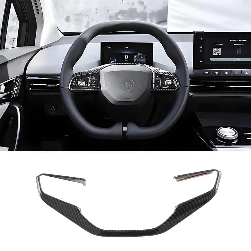 For MG4 MG 4 EV 2024 2023 2022 Carbon Fiber Style Steering Wheel Trim Cover Car Accessories
