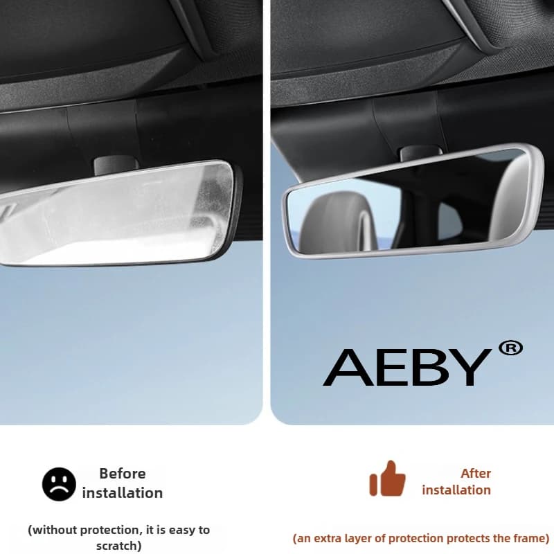AEBY For BYD Atto 2 Smart Driving Edition 2024-2025 Clear Anti-Scratch Silicone Protector Case,Inner Rearview Mirror Cover