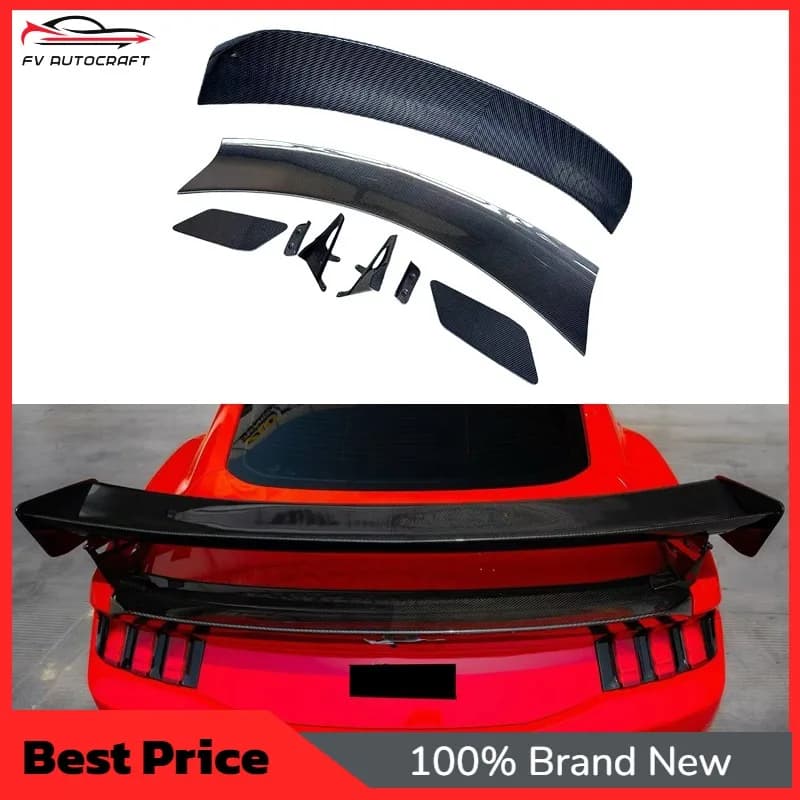 【2026】High Fitment SC Style 3K Dry Carbon Fiber Car Fit For Ford Mustang S650 2024-2025 Upgrade Rear Wing Lip Spoilers Kit
