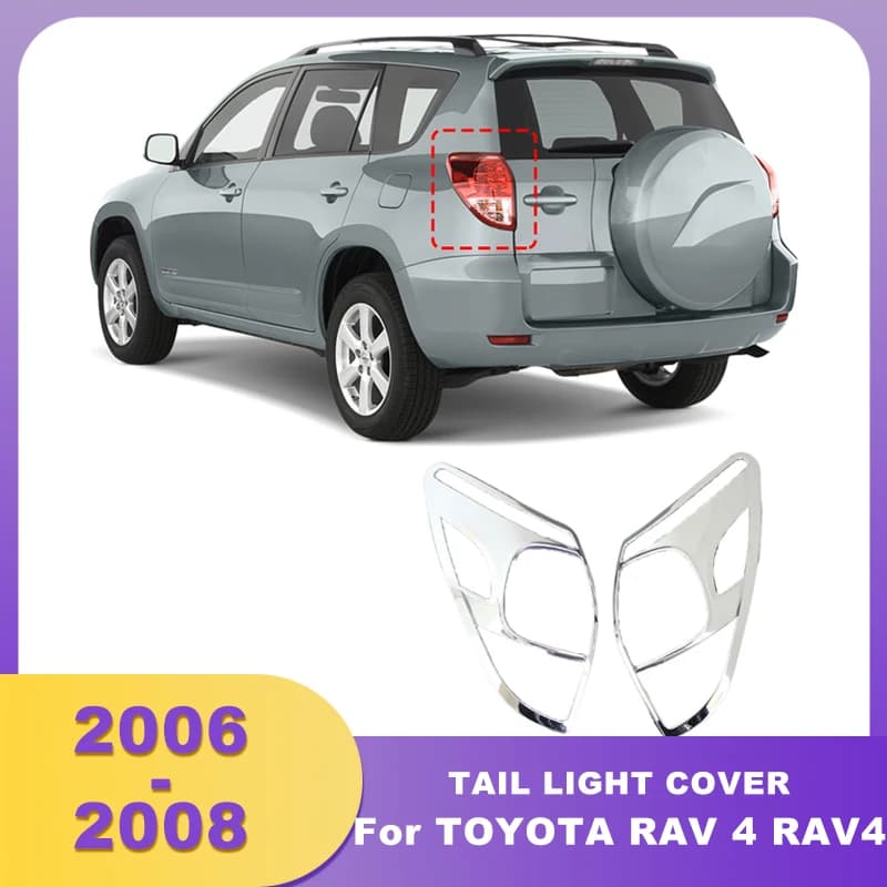 Chrome Tail Light Cover Trim Rear Tail Lamp Hoods Decorative Strip For TOYOTA RAV 4 RAV4 2006 2007 2008 2009