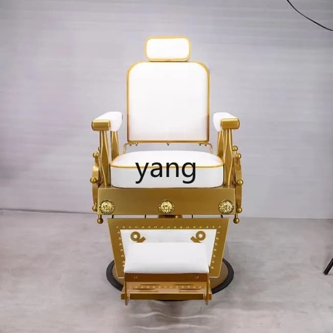 LTT retro men's oil head chair reclining barber chair beauty lifting large chassis hair cutting chair