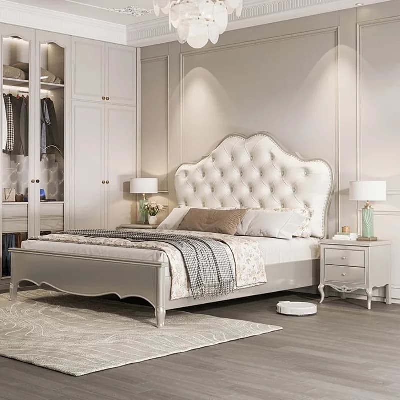 Italian Modern Double Bed Comforter Platform Queen Bases Double Bed Headboards Storage Bedframe Lit 2 Personnes Home Furniture