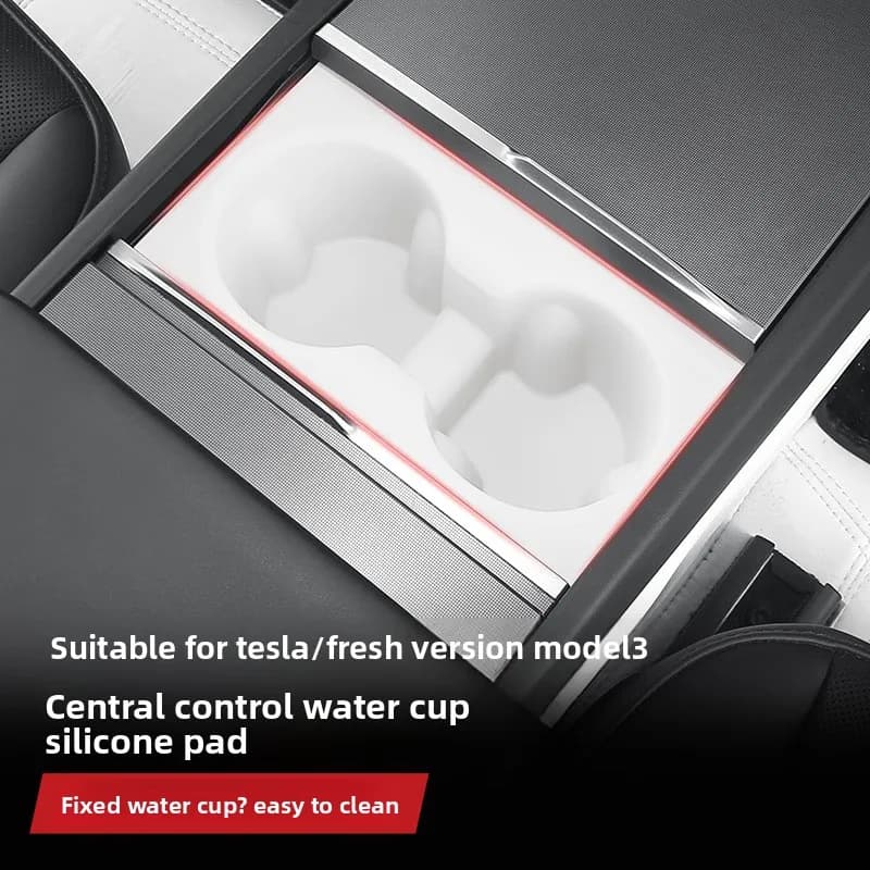 Silicone Cup Holder Mat For Model 3 Highland Model Y 2024-2026 Anti-slip Water Cup Pad Interior Modification Accessories