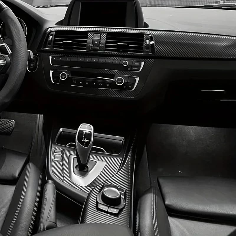 For BMW 1 Series F20 2017-2019 Interior Central Control Panel Door Handle Carbon Fiber Stickers Decals Car Styling Accessorie