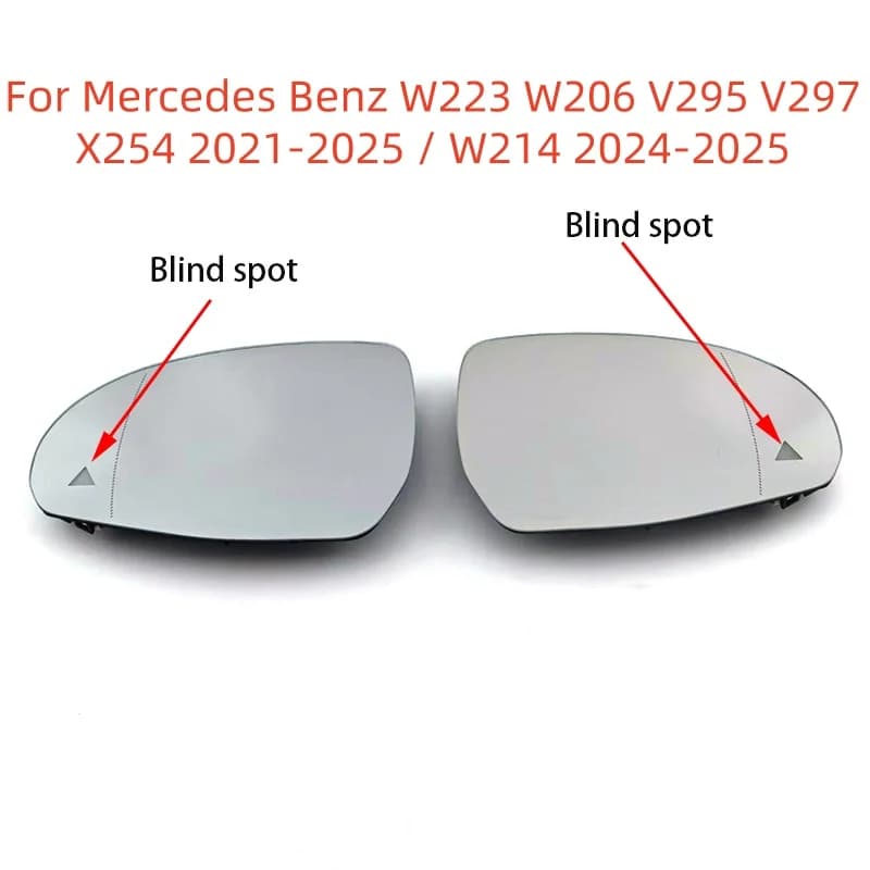 For Mercedes Benz W223 W206 V295 V297 X254 2021-2025 / W214 2024-2025 Car Led Warning Blind Spot Heated Mirror Glass New