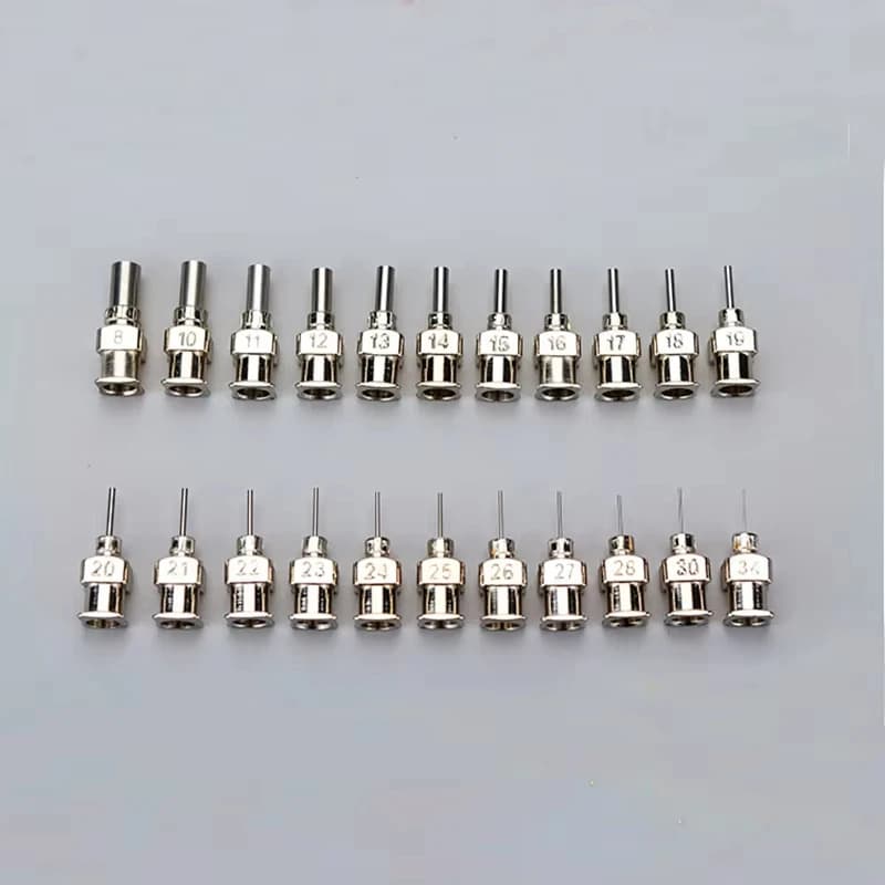 12pcs/box 8-30G 1/4 Inch 304 Stainless Steel Full Metal Needle Blunt Tip for Industrial Glue Dispensing