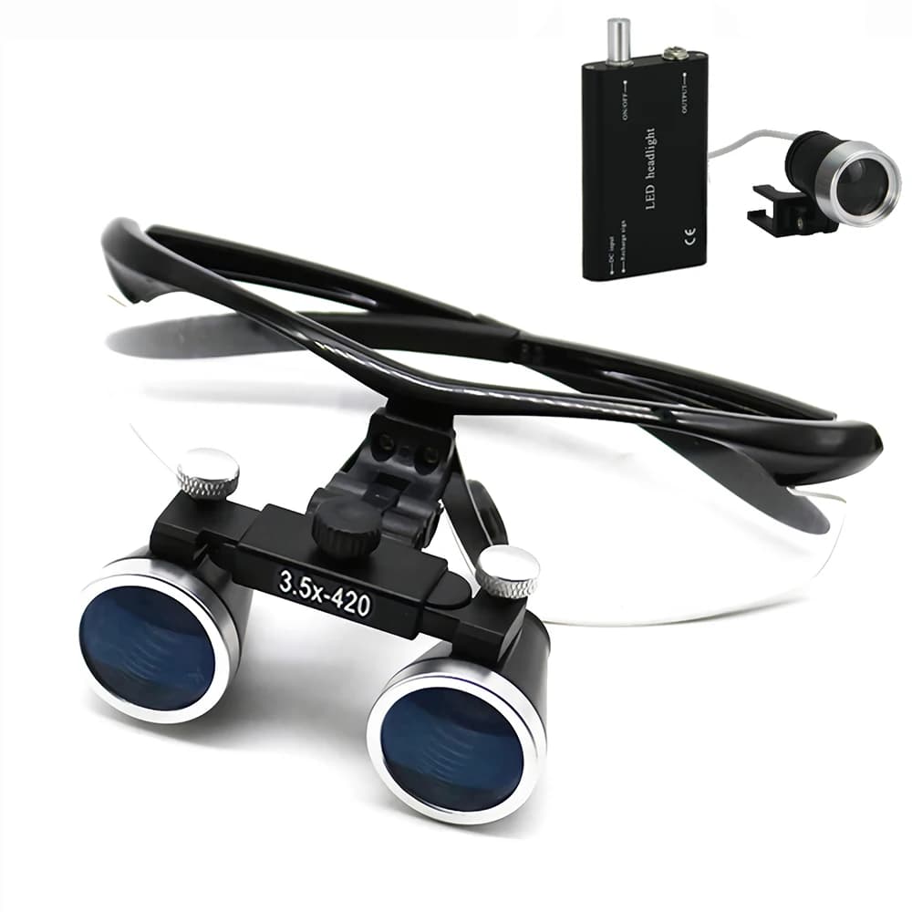 Magnification binocular, dentalS magnifying glass with 3w headlamp medical magnifying glass lamp