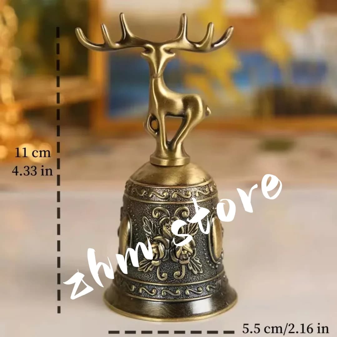 High-End Deer Bell Rose Hand Bell for Bar Restaurant Dinner Table New Hand Bell Kitchen Bells Metal Cuckoo Clocks