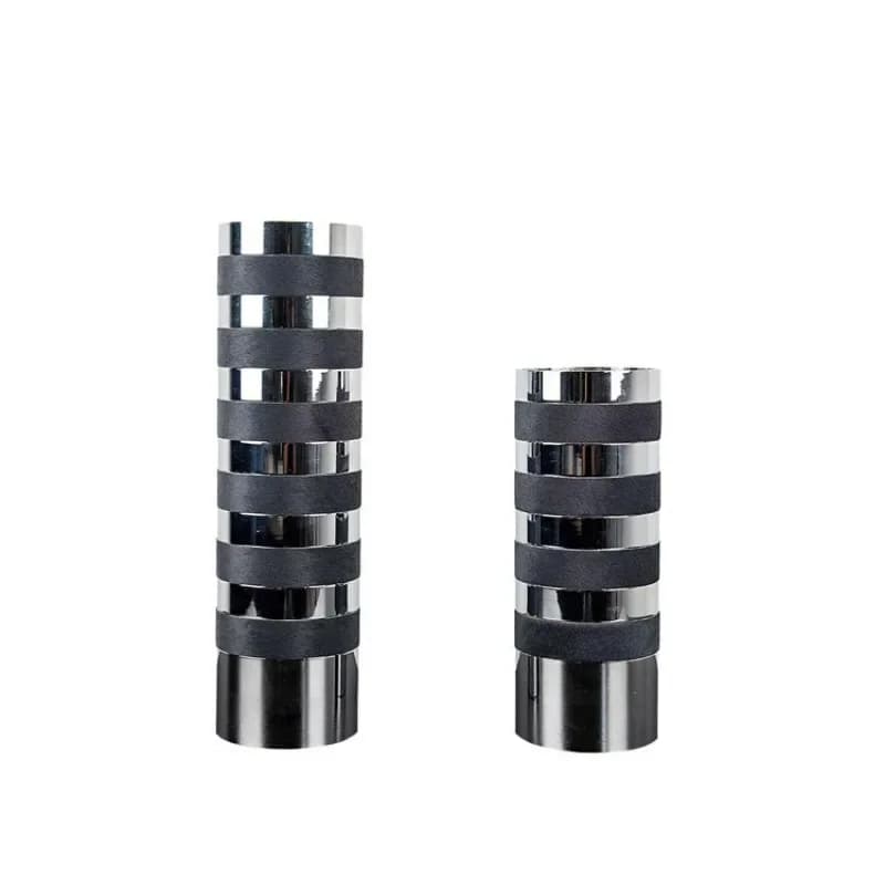 Modern light luxury metal horse fur flower ware, living room study striped splicing vase ornament