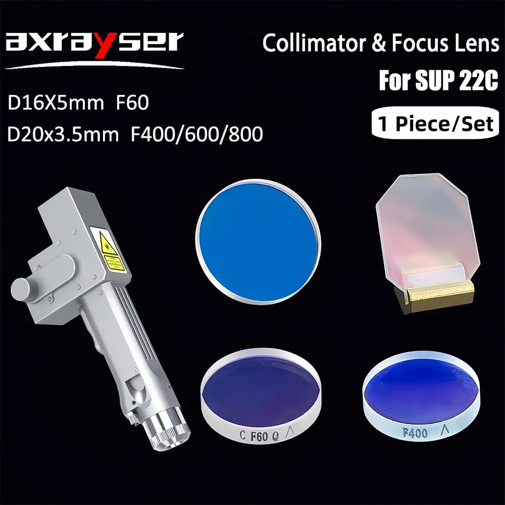 SUP22C Laser Collimator Focusing Lens Rust Removing Dia.16mm F60mm Dia.20mm F400/600/800mm for Handheld Welding Cleaning Gun