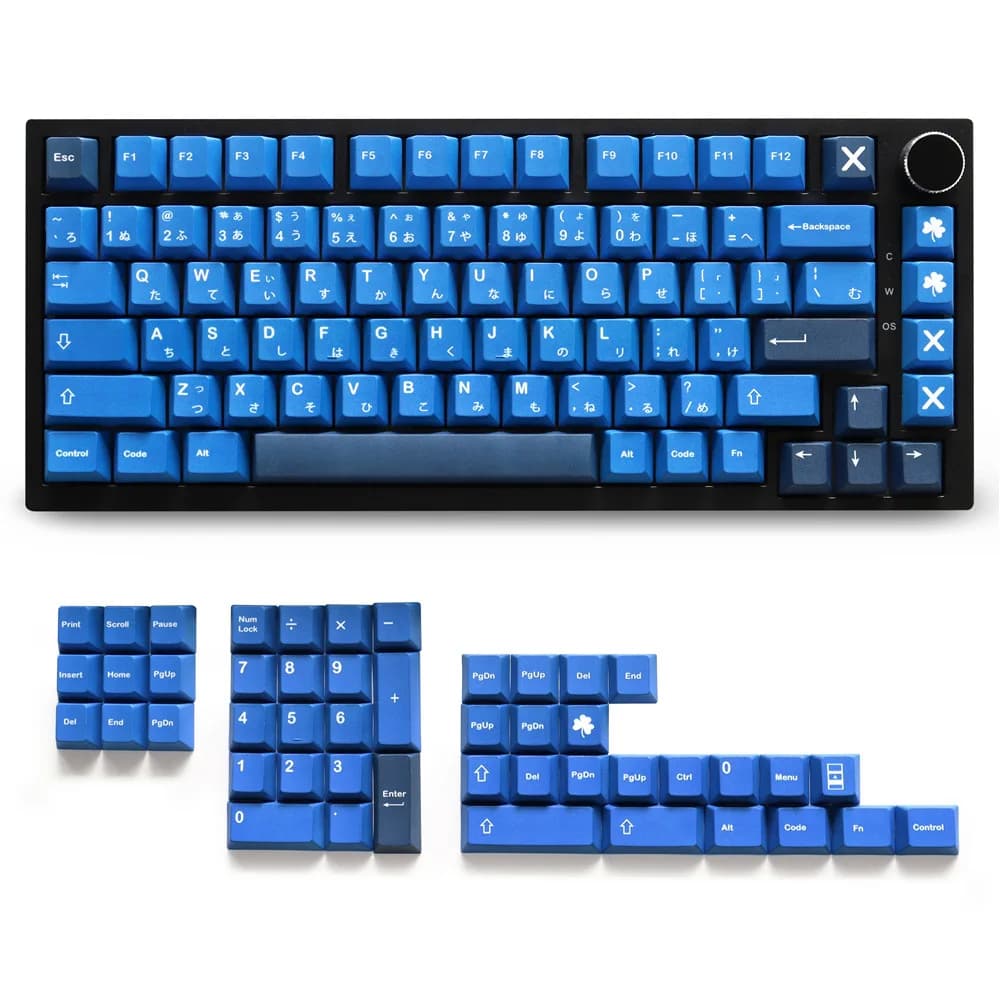 Keycap blue PBT sublimation small full set of mechanical keyboard