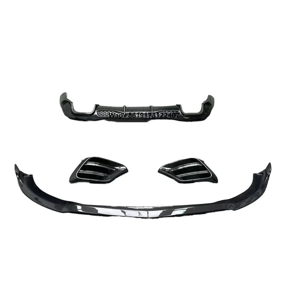 Car W223 Modified Upgraded Carbon Fiber Front Lip Rear Diffuser Spoiler Bumper Body Kit for S-Class W223